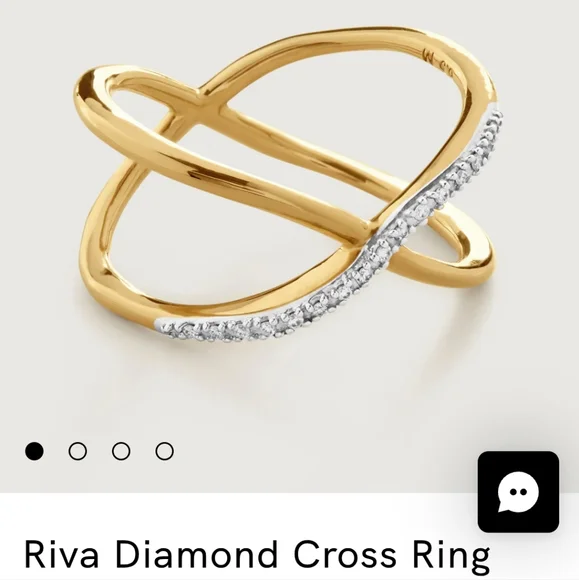 MONICA VINADER Riva Diamond Cross Ring - Picture 6 of 8